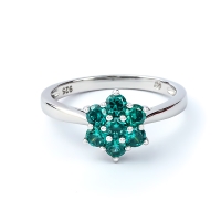 Anillo de Flor Alejandrita Con Plata Solido