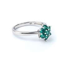 Anillo de Flor Alejandrita Con Plata Solido