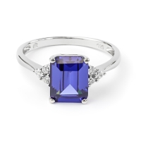 Anillo Elegante de Tanzanita en Plata .925