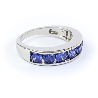Churumbela Anillo de Plata de Ley con Tanzanita