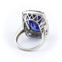 Anillo Grande de Tanzanita de Plata .925