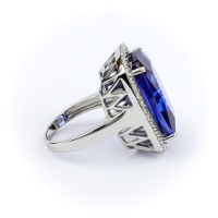 Anillo Grande de Tanzanita de Plata .925