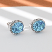 Aretes de Topacio Azul Plata .925