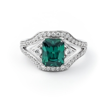 Anillo de Plata con Alejandrita ( Azul/ Verde )