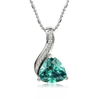 Dije de Plata Fina .925 con Alejandrita Bicolor ( Verde/Azul )