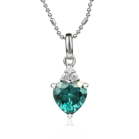 Colgante de Plata Corazón de Alejandrita Azul a Verde