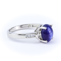 Anillo de Zafiro Estrella Con Plata 925