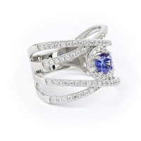 Anillo de Tanzanita Grande Con Plata