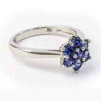 Anillo Flor en Plata con Tanzanita