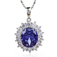 Dije de Tanzanita Con Plata 925 Estilo Diana