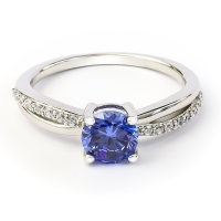 Anillo de Compromiso en Plata Con Tanzanita