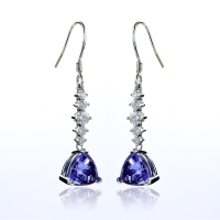 Aretes de Alejandrita ( Rosa/Morado ) en Plata de Ley .925