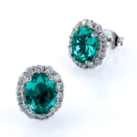 Aretes de Paraiba de Plata de Ley