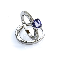 Doble Anillo de Plata Tanzanita