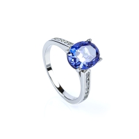Anillo de Plata Tanzanita Compromiso