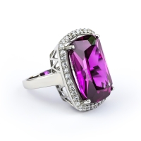 Anillo Grande de Alejandrita de Plata .925