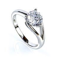 Anillo de Plata .925 Compromiso 7 mm Piedra