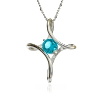 Cruz de Plata Con Aguamarina