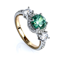 6 mm Anillo de Alejandrita Cambia de Color Con Baño de Oro