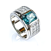 Anillo de Alejandrita Para Hombre Plata Cambia de Color