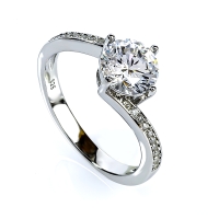 7 mm Anillo Solitario en Plata .925