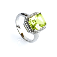 Anillo de Alejandrita Amarilla Con Plata Cambia de Color