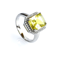 Anillo de Alejandrita Amarilla Con Plata Cambia de Color