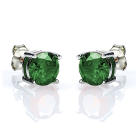 Aretes con Esmeralda Bicolor en Plata .925