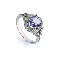 Anillo de Plata Sterlina Con Tanzanita