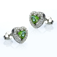 8 x 8 mm Pendientes de Plata con Zultanita en Forma de Corazón