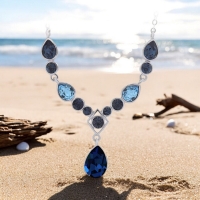 Divino Collar de Cristales Swarovski color Azul