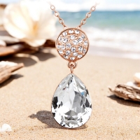 Elegante Collar de Cristal Swarovski Blanco