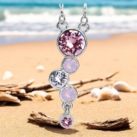 Hermoso Collar con Cristales Cristal Austriaco en Tonos Rosados