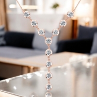 Collar de Cristales Cristal Austriaco con Baño de Oro Rosa de 18K