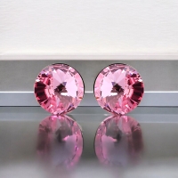 Aretes Solitarios de Color Rosa de Cristal Austriaco
