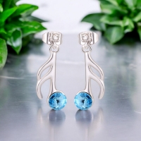 Aretes de Rodio con Cristal Austriaco