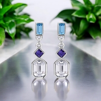 Aretes de Cristal Austriaco Blanco