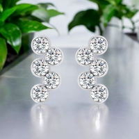 Aretes de Cristal Austriaco en Forma de Círculos