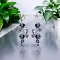 Aretes de Plata en Forma de Flor de Cristal Austriaco Color Amatista