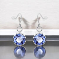 Aretes Elegantes de Cristal Austriaco Color Azul