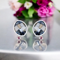 Aretes Color Azul de Cristal Austriaco