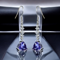 Aretes de Alejandrita ( Rosa/Morado ) en Plata de Ley .925