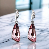 Aretes de Cristal Swarovski color Rosa