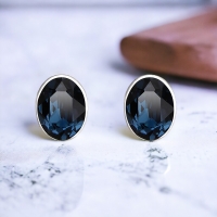 Aretes de Swarovski Azul en Plata de Ley