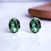 Aretes de Cristal Austriaco Azul en Plata de Ley
