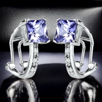 Aretes de Tanzanita Con Plata