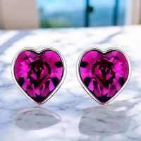 Aretes Cristal Austriaco en Forma de Corazón