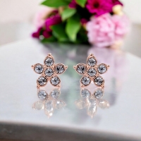 Aretes de Cristal Swarovski Color Blanco en Forma de Estrella