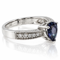 Anillo Alejandrita Con Piedra Talla Pera