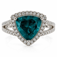Anillo con una Gema de Alejandrita ( Azul/Verde ) en Plata de Ley .925